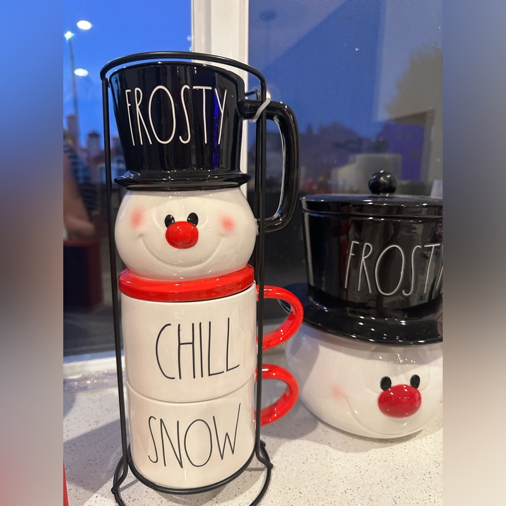 Rae Dunn Frosty Snowman Stacking Mugs